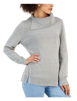 Karen Scott Women's Split Funnel-Neck Sweater, Created for Macy's