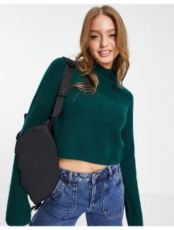 ribbed knit sweater in green
