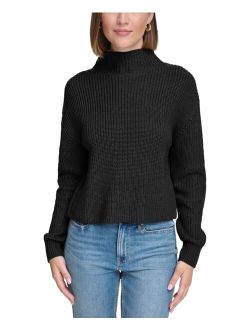 Jeans Women's Patched Mock Neck Sweater