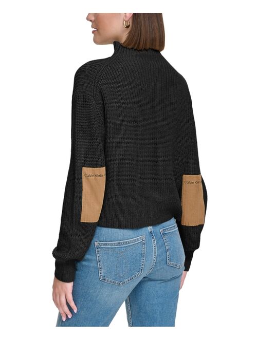 Calvin Klein Jeans Women's Patched Mock Neck Sweater