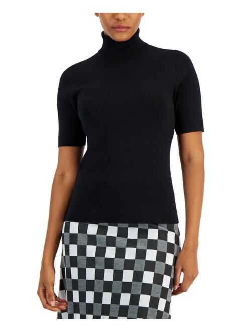 Anne Klein Women's Turtleneck Half-Sleeve Sweater, Regular & Petite