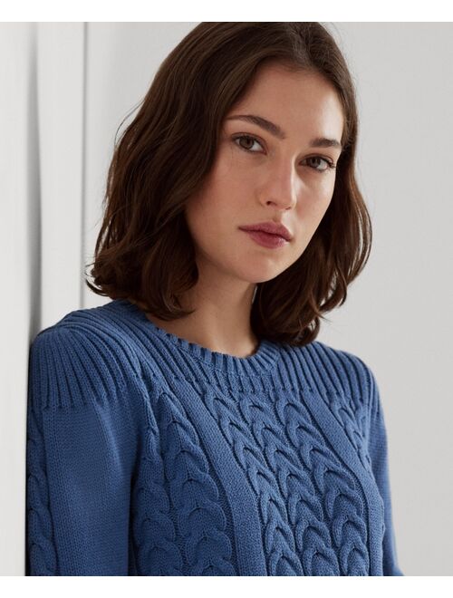 Polo Ralph Lauren Lauren Ralph Lauren Women's Cable-Knit Puff-Sleeve Sweater
