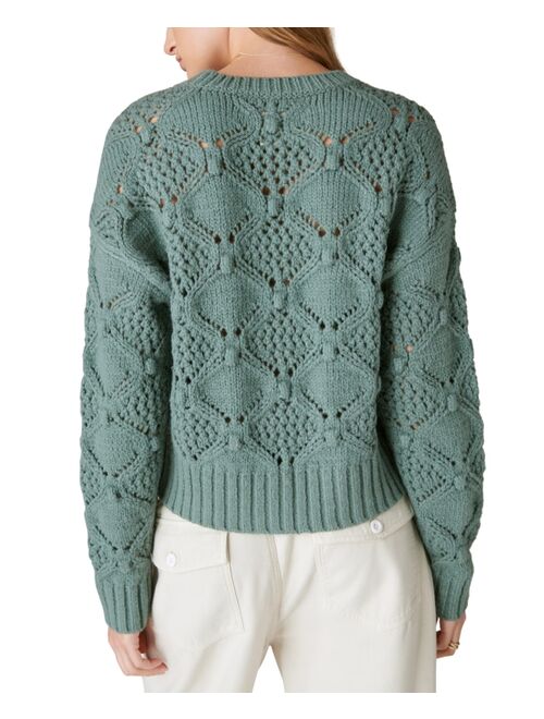 Lucky Brand Women's Open-Stitch Pullover Sweater
