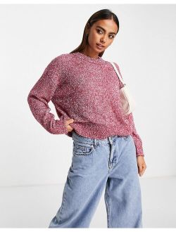 sweater in tinsel yarn in pink