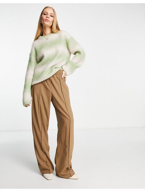 & Other Stories wool blend sweater in white and green stripe