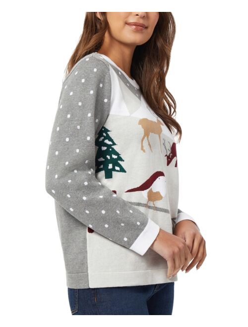 Jones New York Women's The Holiday Scenic Sweater