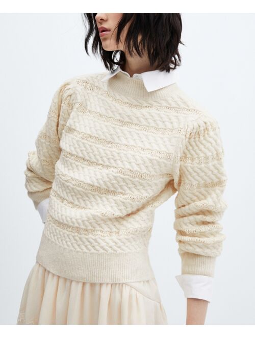 MANGO Women's Knitted Braided Sweater