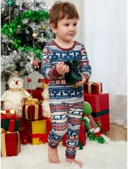 Young Boy Christmas Print Snug Fit PJ Set