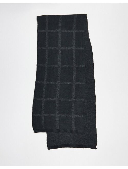 French Connection windowpane check scarf in navy