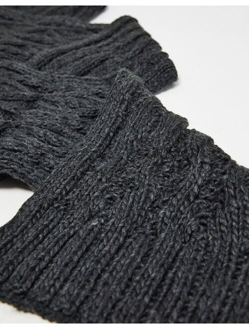 French Connection cable scarf in gray
