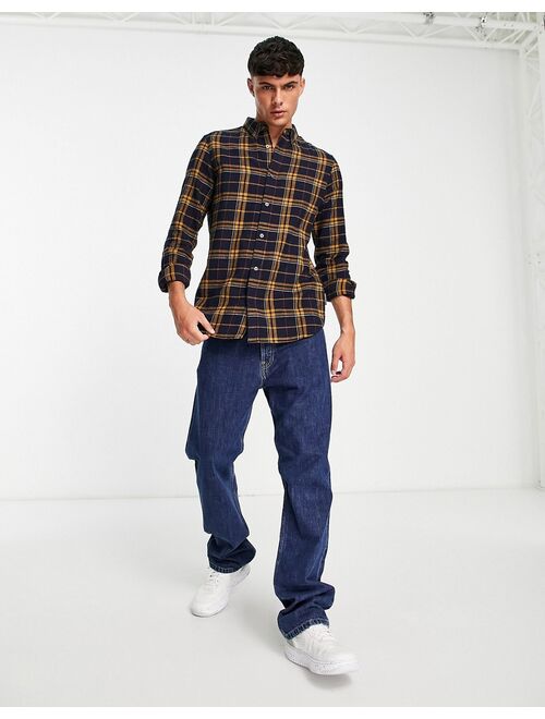 French Connection long sleeve multi check flannel shirt in navy