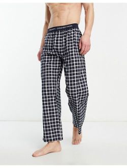 pajama bottoms in blue and white check