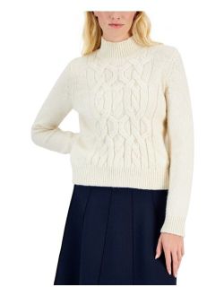 Women's Cable-Knit Mock-Neck Sweater