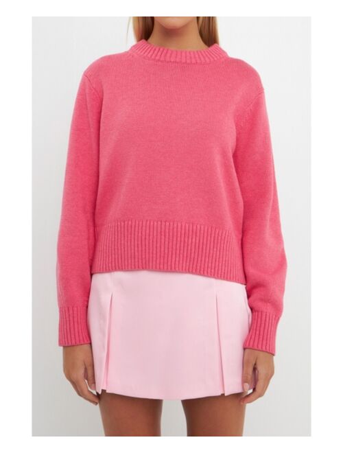 English Factory Women's Relaxed Fit Pink Sweater