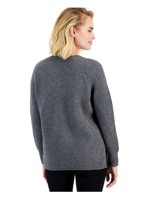 I.N.C. International Concepts Petite Ribbed Step-Hem Sweater, Created for Macy's