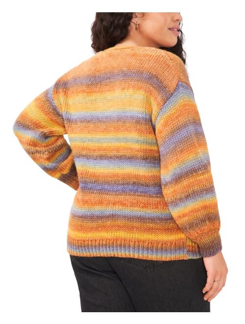 Vince Camuto Plus Size Cozy Space Dye V-Neck Sweater