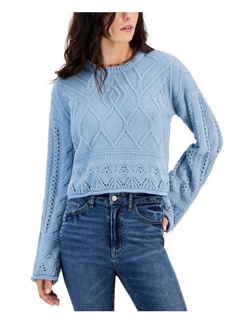 New Look Planet Heart Juniors' Chenille Cropped Sweater