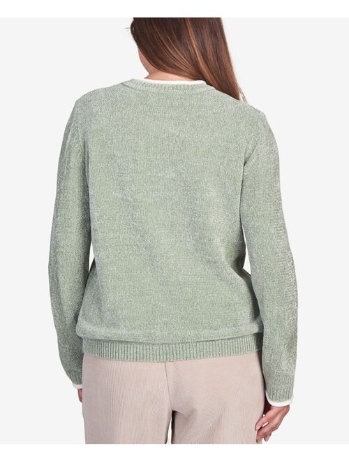 Alfred Dunner Women's St.Moritz Embroidered Chenille Crew Neck Sweatshirt