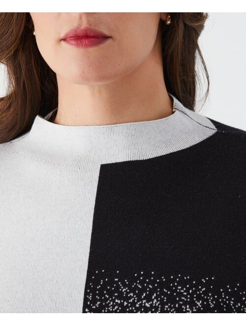 ELLA Rafaella Plus Size Ombre Mock Neck Long Sleeve Sweater