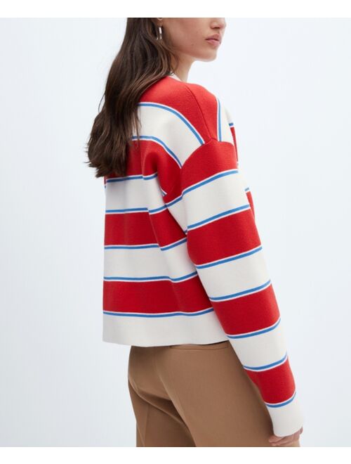 MANGO Women's Wide Striped Sweater