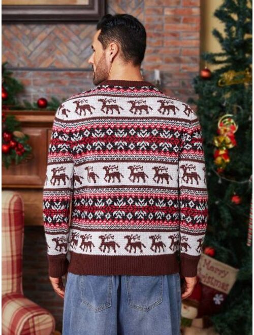 Shein Men Christmas Pattern Sweater