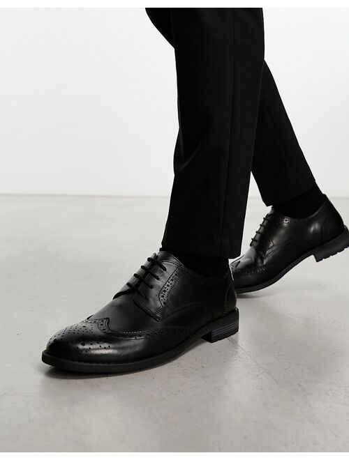 French Connection formal leather brogues black