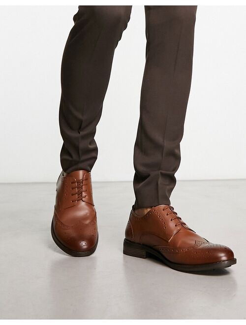French Connection formal leather brogues tan