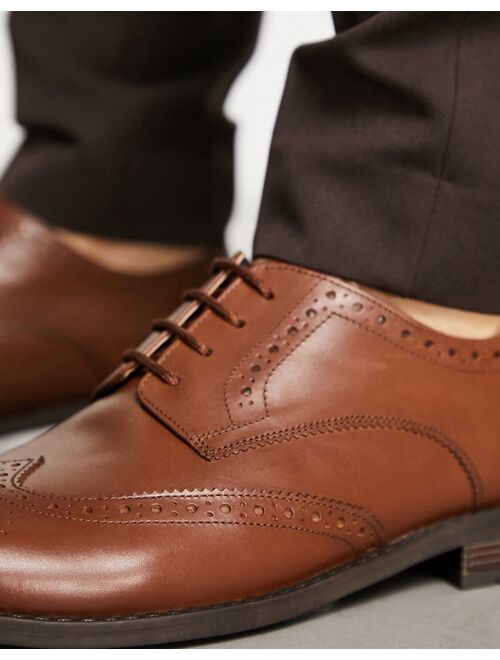 French Connection formal leather brogues tan