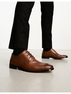 formal leather derby lace up shoes in tan