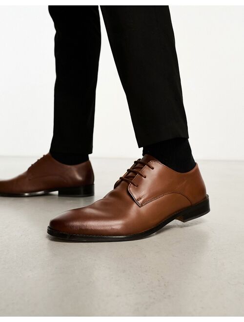 French Connection formal leather derby lace up shoes in tan