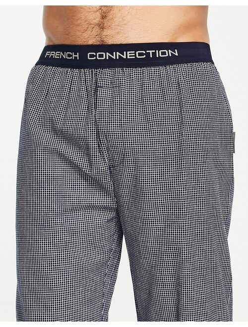French Connection plaid lounge bottoms in marine