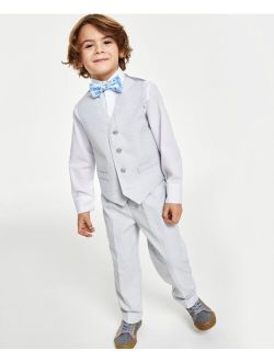 Little Boys 4-Pc. Tinted Windowpane Vest Set