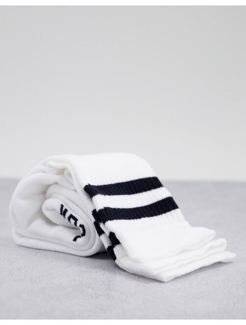 French Connection FCUK 5 pack sport socks in white