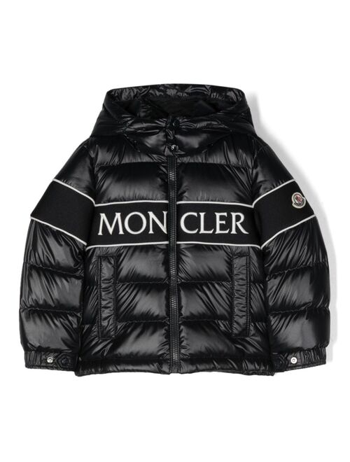 Moncler Enfant logo-embroidered hooded padded jacket