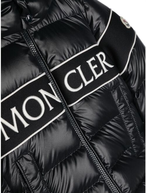 Moncler Enfant logo-embroidered hooded padded jacket