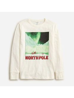 Kids' long-sleeve "North Pole" graphic T-shirt