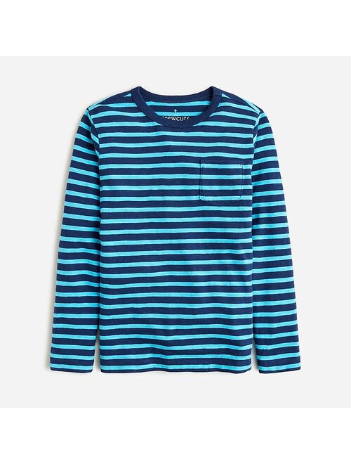 J.Crew Kids' long-sleeve pocket T-shirt in stripe