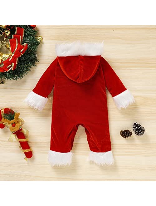 GRNSHTS My First Christmas Baby Girl Outfits Ruffle Letter Print Romper+Flared Pants 3PCS Xmas Clothes