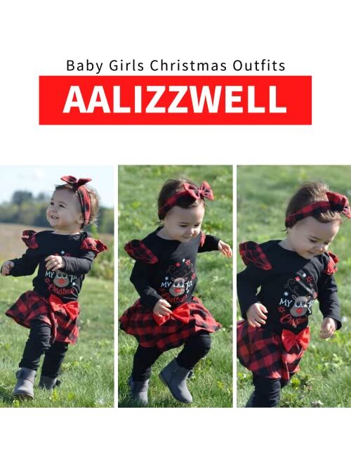 Aalizzwell Infant Baby Girls Christmas Outfits