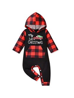 Aalizzwell Newborn Infant Baby Boys Girls Christmas Hooded Romper