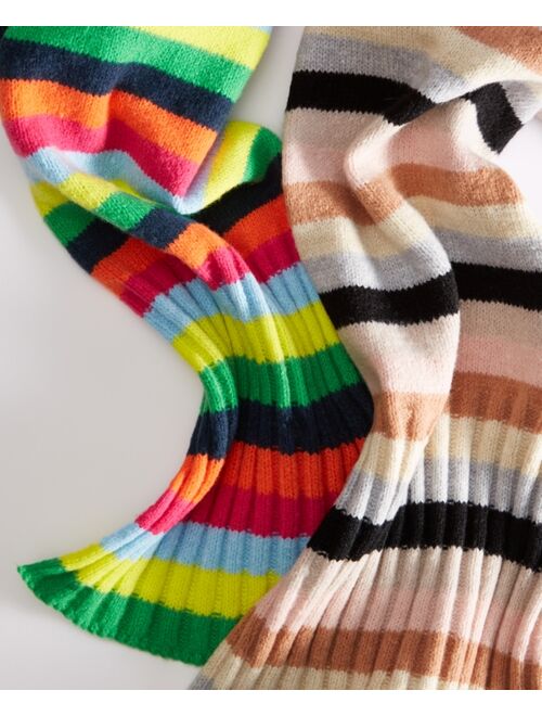 ON 34TH Women's Striped Wide-Ribbed Scarf, Created for Macy's