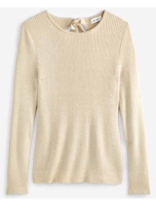 ON 34TH Women's Bow-Back Metallic-Knit Sweater, Created for Macy's
