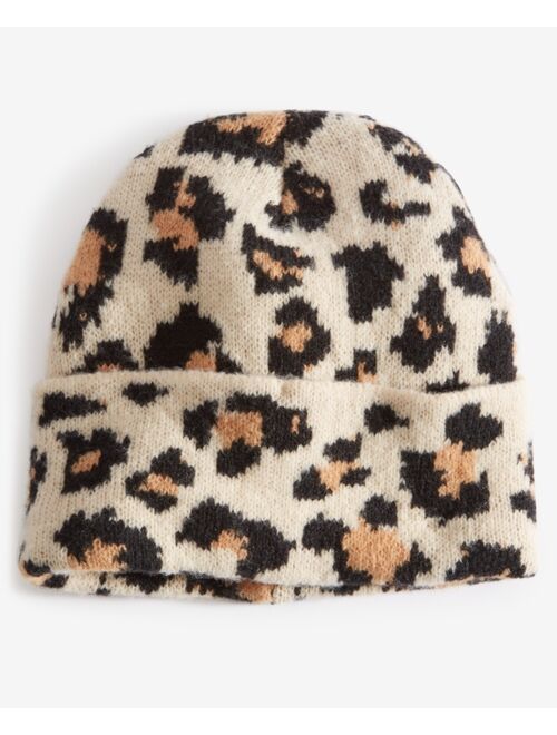 ON 34TH Women's Leopard-Print Cuffed Beanie, Created for Macy's