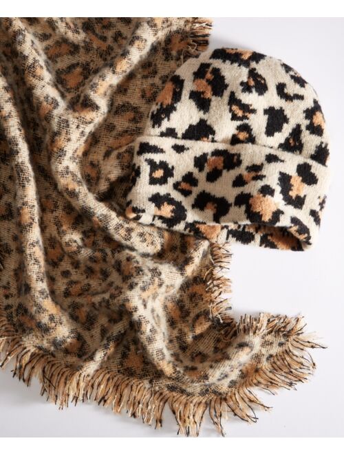 ON 34TH Women's Leopard-Print Cuffed Beanie, Created for Macy's