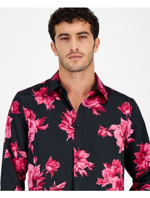 I.N.C. INTERNATIONAL CONCEPTS Men's Bouquet Long Sleeve Button-Front Shirt, Created for Macy's