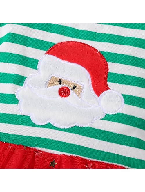 VINUOKER Newborn Baby Girls 1st Christmas Outfits,Infant Girls Xmax Dress,Baby Girl Christmas Romper Santa Baby Clothes