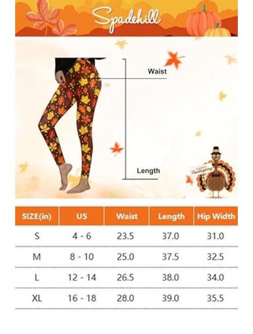 Spadehill Halloween Leggings for Women Funny Graphic Stretchy Pants