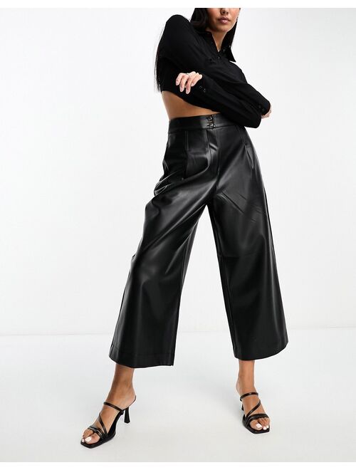 French Connection PU pants in black