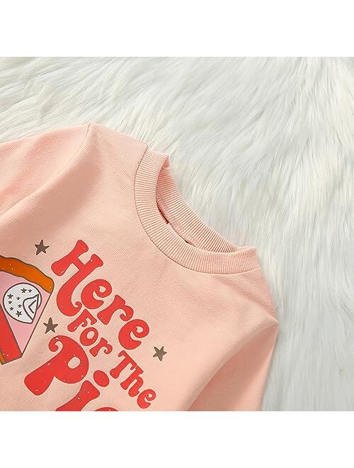vchoohce Baby Girl Long Sleeve Letter Print Shirt Top Pie Bell Bottoms Pants Toddler Fall Clothes Set