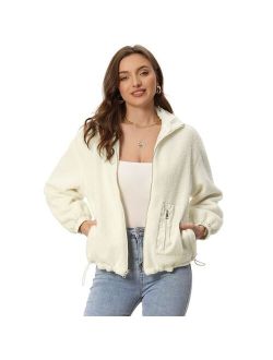 Women's Long Sleeve Cardigan Coat Lapel Warm Fuzzy Fleece Jacket Oversized Winter Outwear
